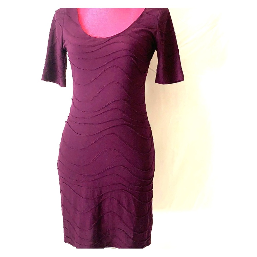 Purple dress with fitted sleeves